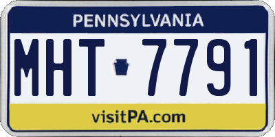 PA license plate MHT7791
