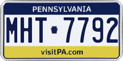 PA license plate MHT7792
