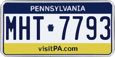 PA license plate MHT7793