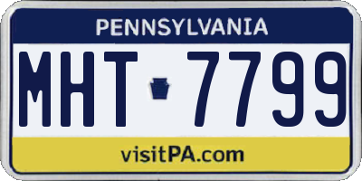 PA license plate MHT7799