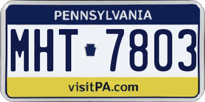 PA license plate MHT7803