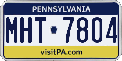 PA license plate MHT7804