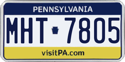 PA license plate MHT7805