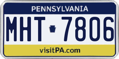 PA license plate MHT7806
