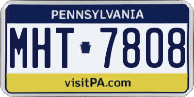 PA license plate MHT7808