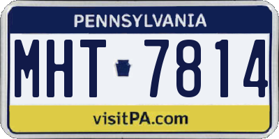 PA license plate MHT7814