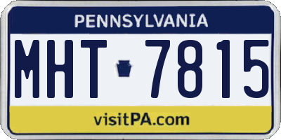 PA license plate MHT7815