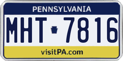 PA license plate MHT7816