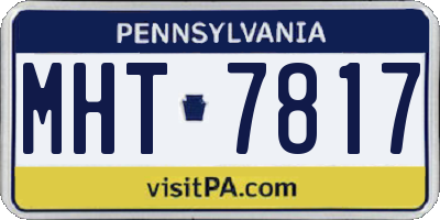 PA license plate MHT7817