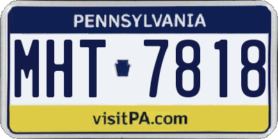 PA license plate MHT7818