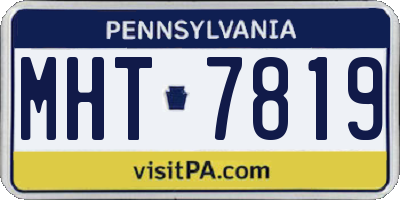 PA license plate MHT7819