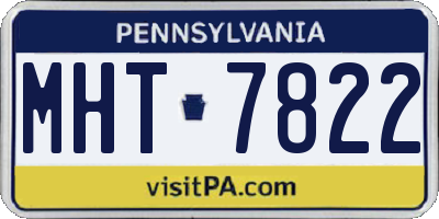 PA license plate MHT7822