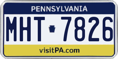PA license plate MHT7826