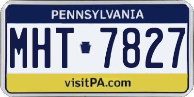 PA license plate MHT7827