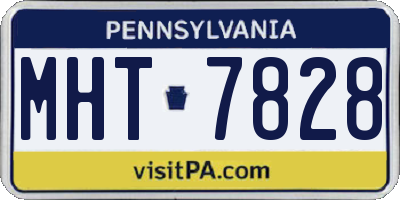 PA license plate MHT7828