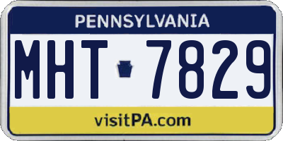 PA license plate MHT7829