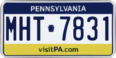 PA license plate MHT7831
