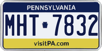 PA license plate MHT7832