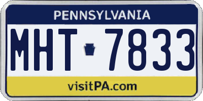 PA license plate MHT7833