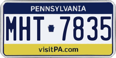 PA license plate MHT7835