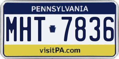 PA license plate MHT7836