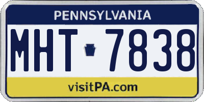 PA license plate MHT7838