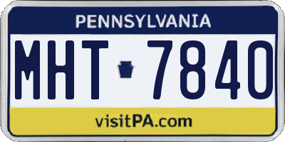 PA license plate MHT7840
