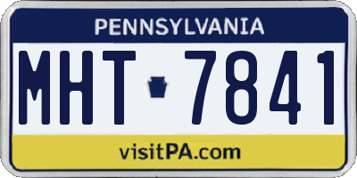 PA license plate MHT7841