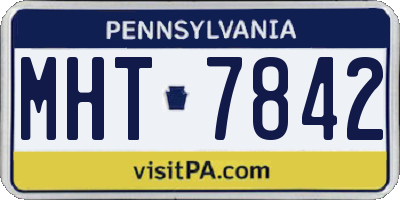 PA license plate MHT7842