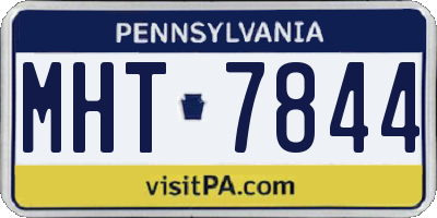 PA license plate MHT7844