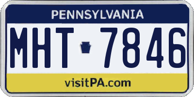 PA license plate MHT7846