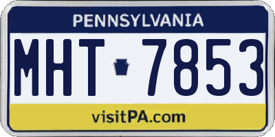 PA license plate MHT7853