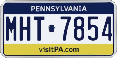 PA license plate MHT7854