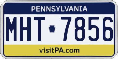PA license plate MHT7856