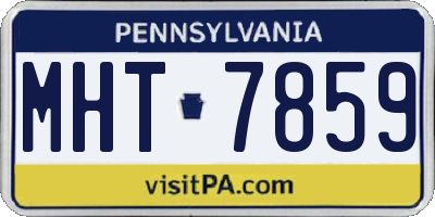 PA license plate MHT7859