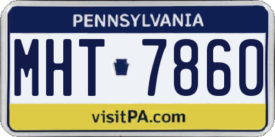 PA license plate MHT7860
