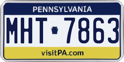 PA license plate MHT7863
