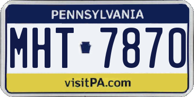 PA license plate MHT7870