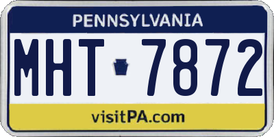 PA license plate MHT7872