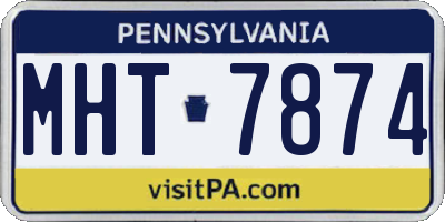 PA license plate MHT7874
