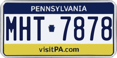PA license plate MHT7878