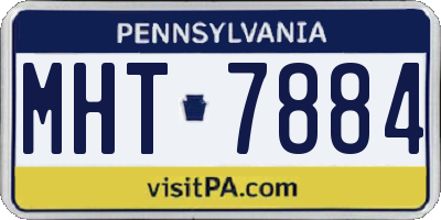 PA license plate MHT7884