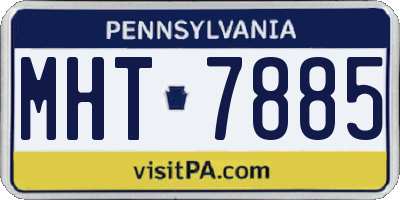 PA license plate MHT7885