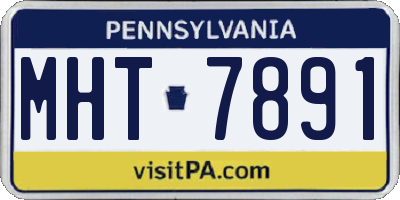 PA license plate MHT7891