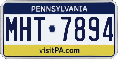 PA license plate MHT7894