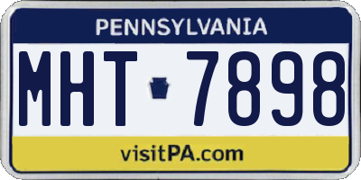 PA license plate MHT7898