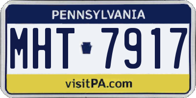 PA license plate MHT7917