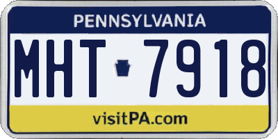 PA license plate MHT7918