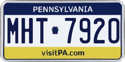 PA license plate MHT7920