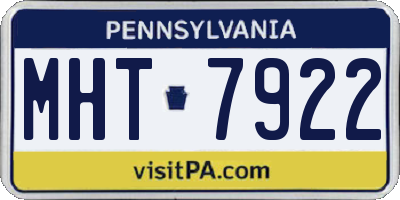 PA license plate MHT7922